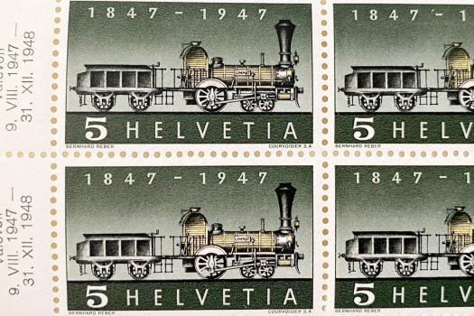 Helvetia, 1947, 100 Jahre Eisenbahn